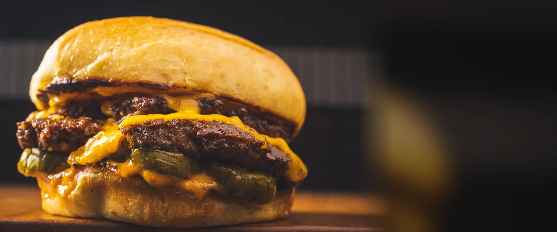 Double smash burger with pickles